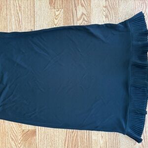 DKNY Black Pencil Skirt with Pleated Hem